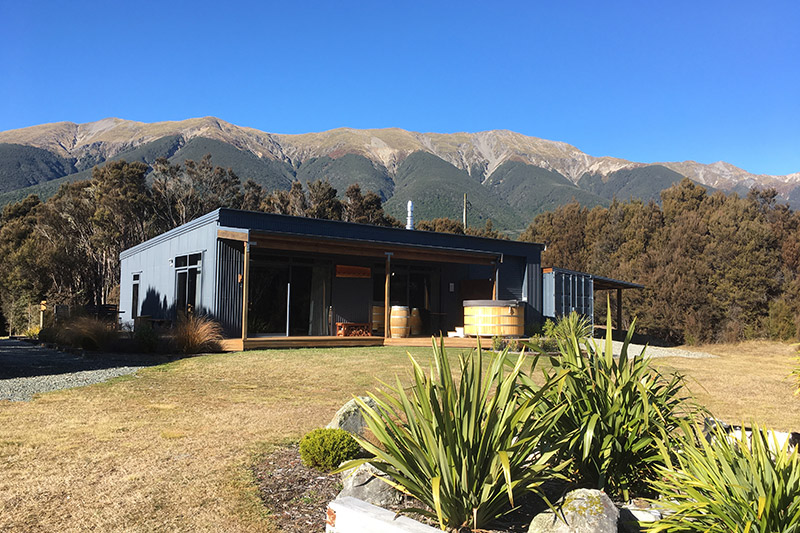 The Woodsman's Den with the Nelson Lakes ranges behind